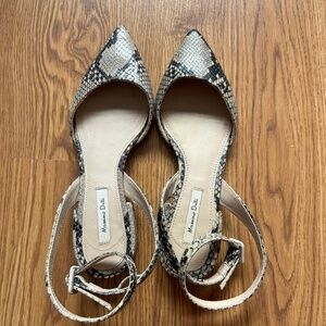 Massimo Dutti Snakeskin Strappy Flats